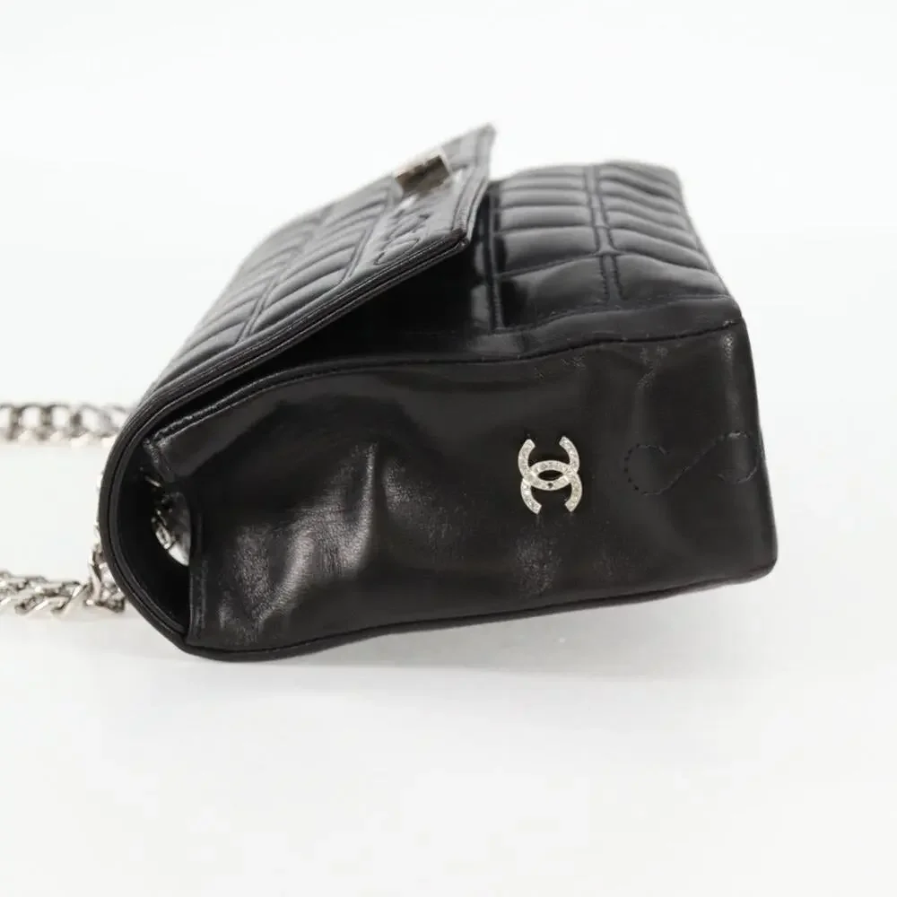 Chanel Single Flap Double Chain 2001 Shoulder Bag Black